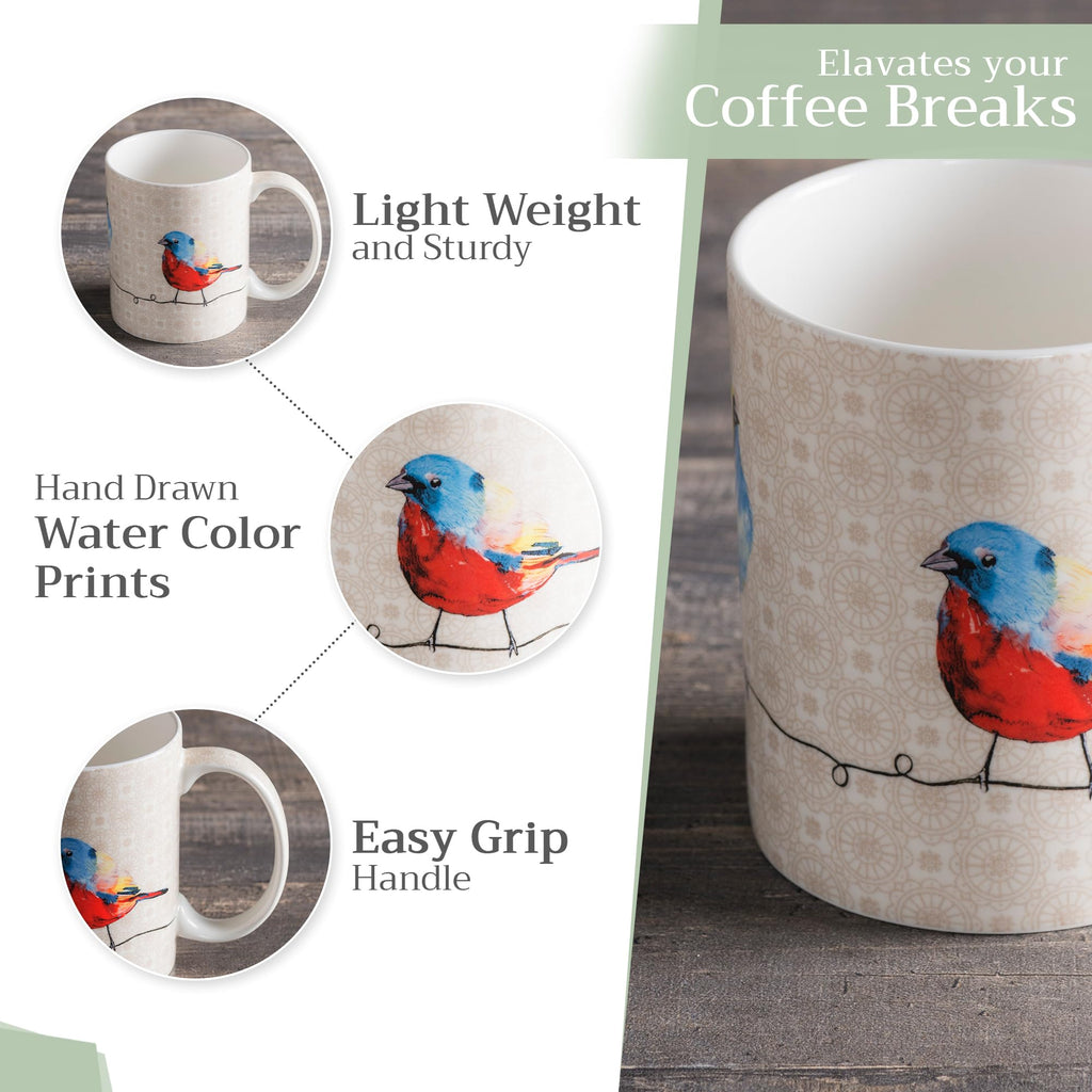 Maison d' Hermine Coffee Mug with Handles Tea Cups (15 Ounce, Pack of 1)