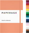 PAPERAGE Blank Journal Notebook, (Coral), 160 Pages, Medium 5.6 in x 8 in - 100 GSM Thick Paper – Hardcover Journaling Notebook for Work, School, Note Taking or Sketching