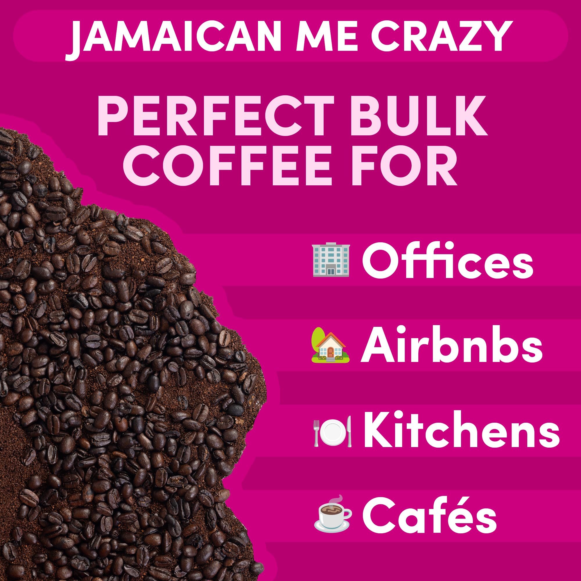 Sarasota Coffee Ground Jamaican Me Crazy | Medium Roast Gourmet Flavored Coffee Grounds | Low Acid, Mold Free, Specialty Grade Flavored Bulk Ground | 5lb (80 oz)