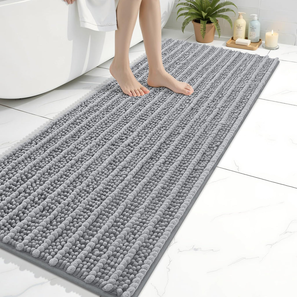 Arotive Bathroom Rugs Mat 60x20, Soft Absorbent Chenille Shaggy Bath Mat