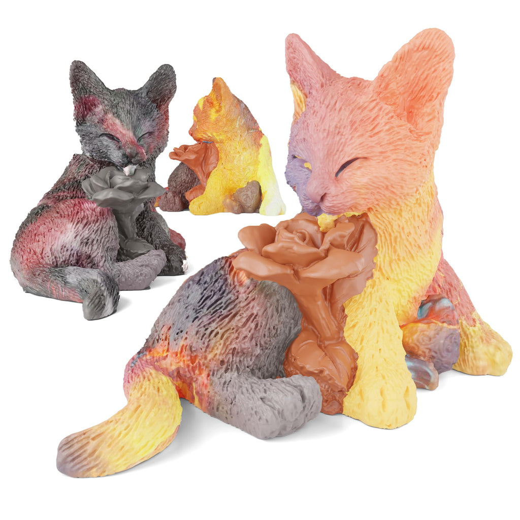 Rose Cat Candle Animal Resin Casting Soap Making Molds Silicone for Home Decorate 3D Clay Mold