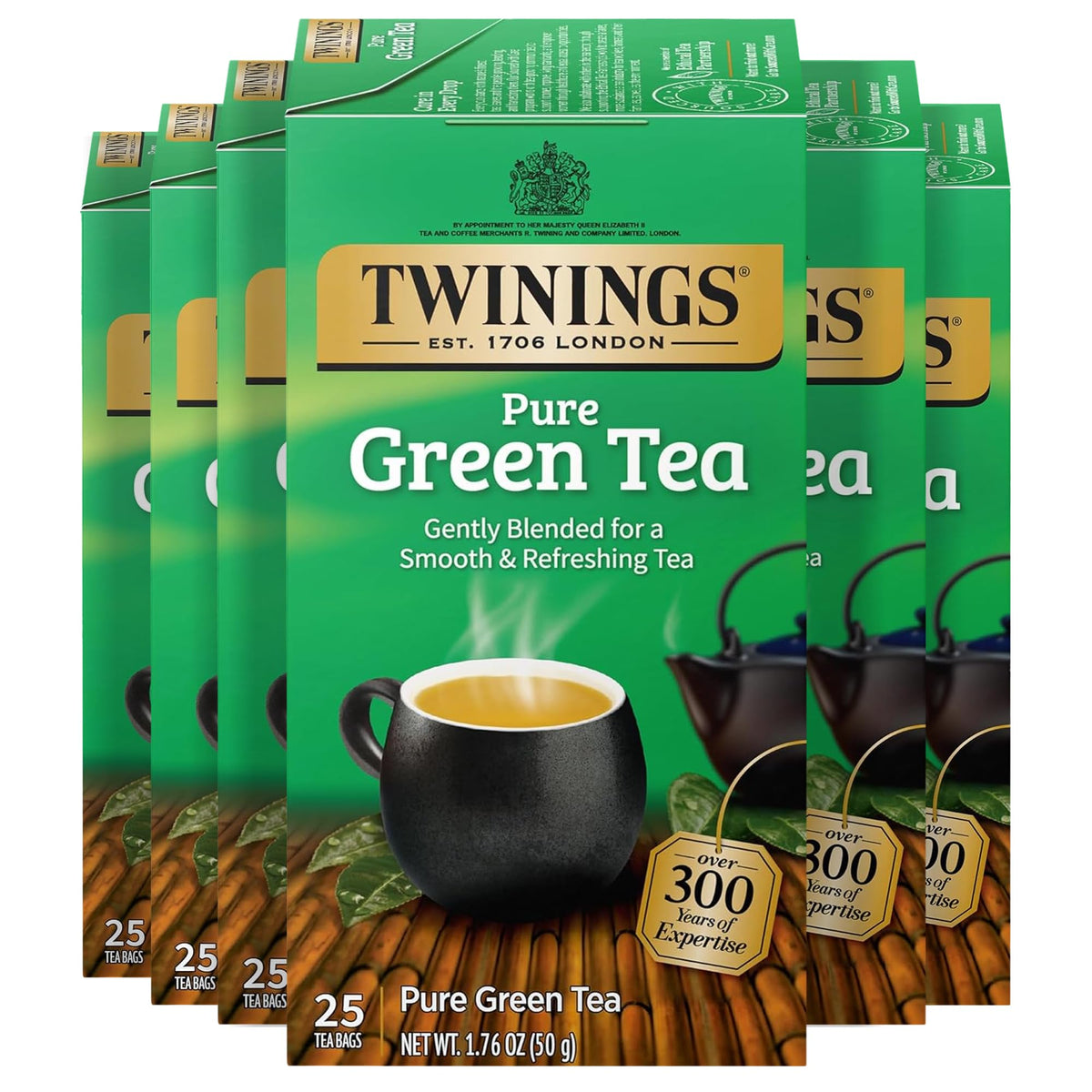 Twinings Decaffeinated English Breakfast Black Tea Individually Wrapped Bags, 25 Count (Pack of 6), Flavourful, Robust, Enjoy Hot or Iced, 150 Teabags