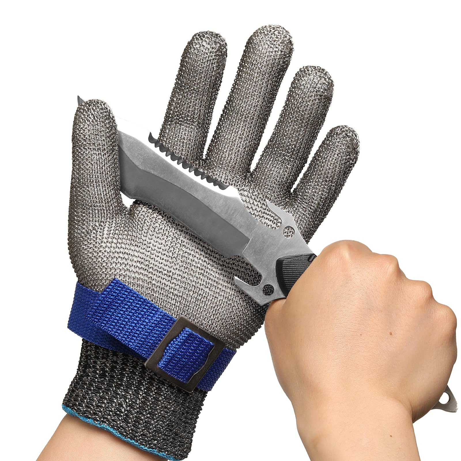 Schwer SlicePro ANSI A9 Cut Resistant Glove PR1706, Stainless Steel Mesh Metal Glove, Food Grade for Kitchen Cooking, Butcher Meat Cutting, Oyster Shucking, Mandoline, (XL, 1 PCS)