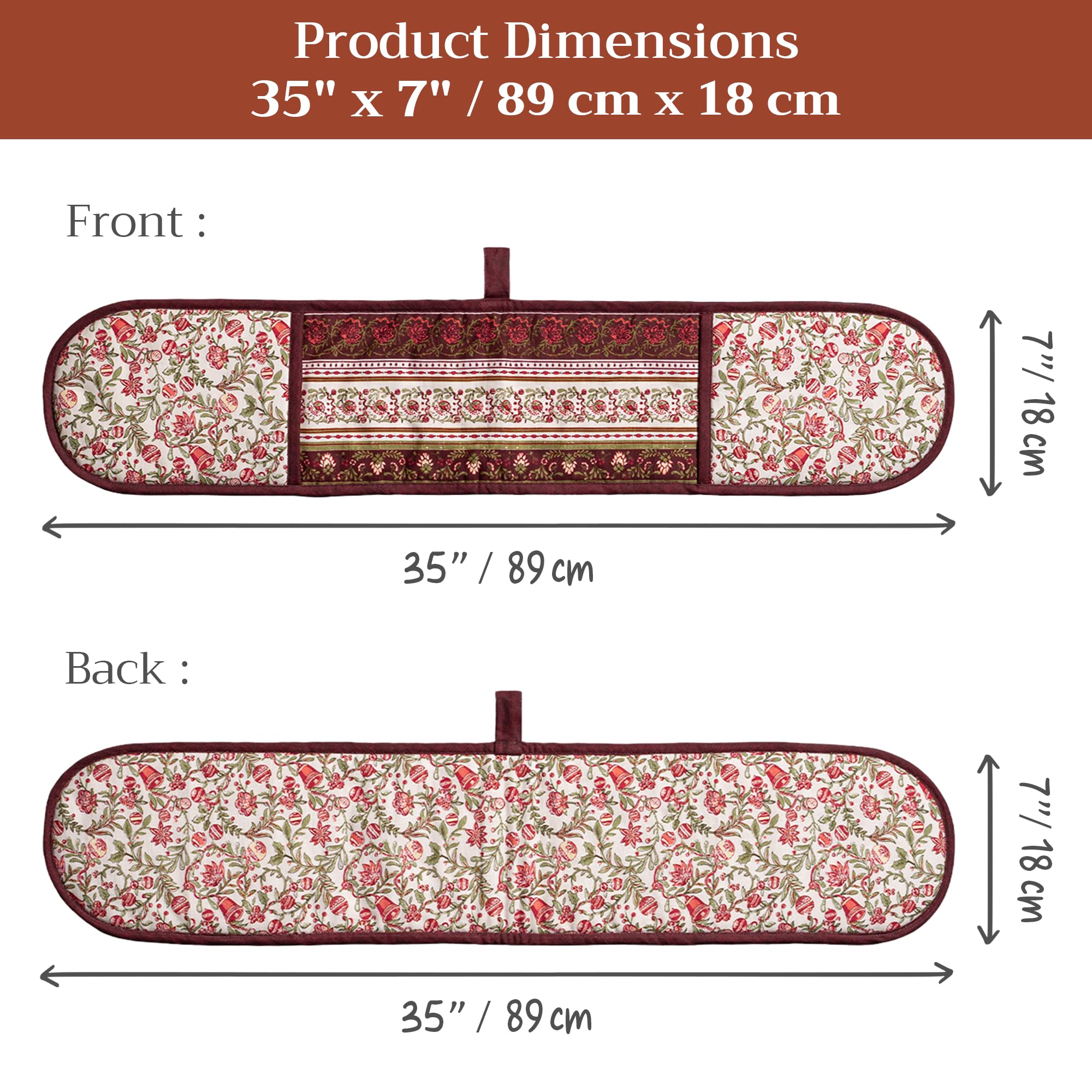 Maison d' Hermine Double Oven Mitts 100% Cotton Double Oven Glove (7"x35")