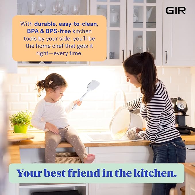 GIR: Get It Right Silicone Turner Spatula - 13-Inch Studio - Heat Resistant To 425°F & Fiberglass Core - Ergonomic & Nonplastic Non-Scratch Design - Dishwasher-Friendly Kitchen Tool