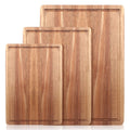 Solid Acacia Wood Cutting Board Set of 3 Wooden Charcuterie Boards Set