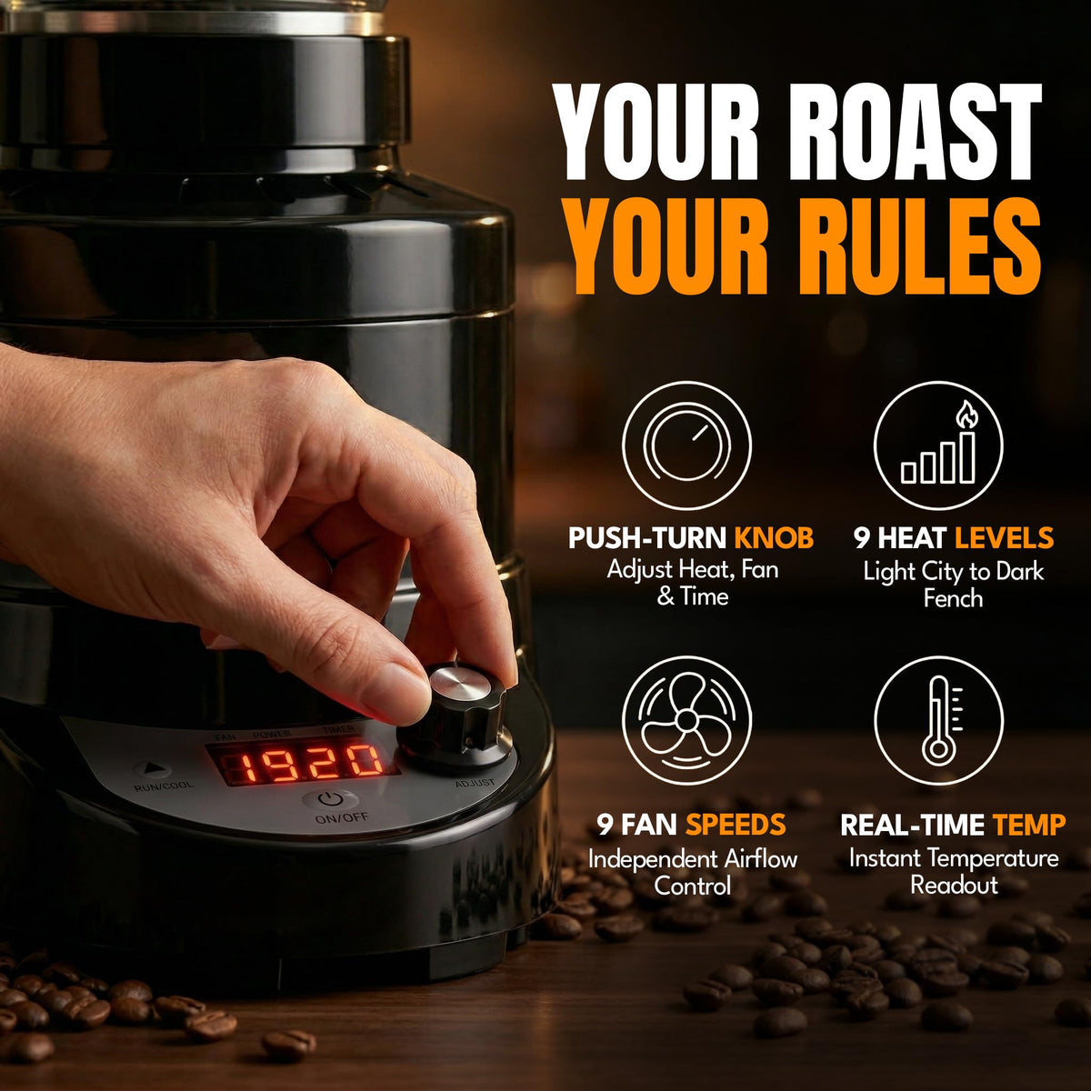 Fresh Roast SR540 Coffee Roaster Bundle with Glass Extension Tube, Digital Coffee Scale & Green Coffee Beans