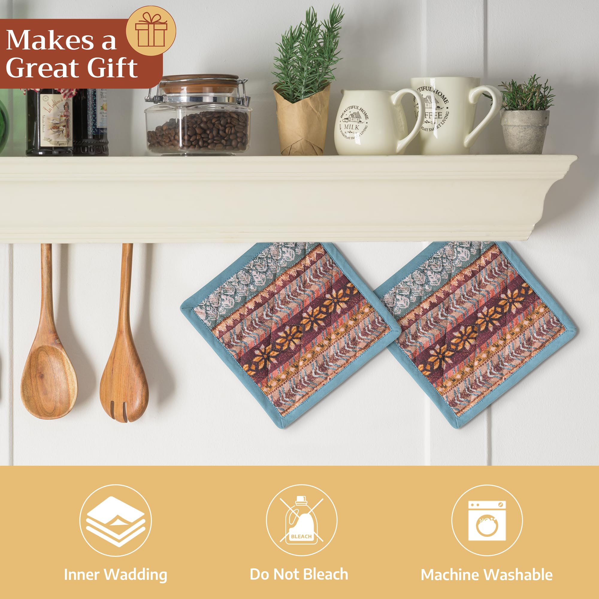 Maison d' Hermine Pot Holders 100% Cotton Potholders (8" x 8", Pack of 1)