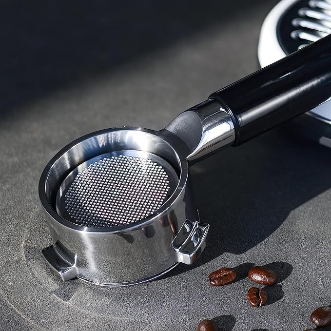 51mm 3 Ears Bottomless Portafilter for Delonghi Dedica EC680/EC685/EC785/EC820/EC850/EC860 SMEG Espresso Coffee Machine, Stainless Steel Basket Included ABS Handle Black