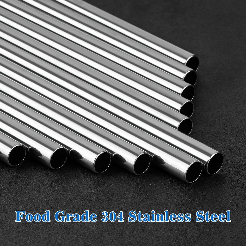 Tomorotec 8PCS Stainless Steel Straws Fit for 40oz Stanley Tumblers, Silver