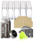 SWOMMOLY 25 Pcs 4 oz Glass Spice Jars with 703 Spice Labels and Shaker Lids