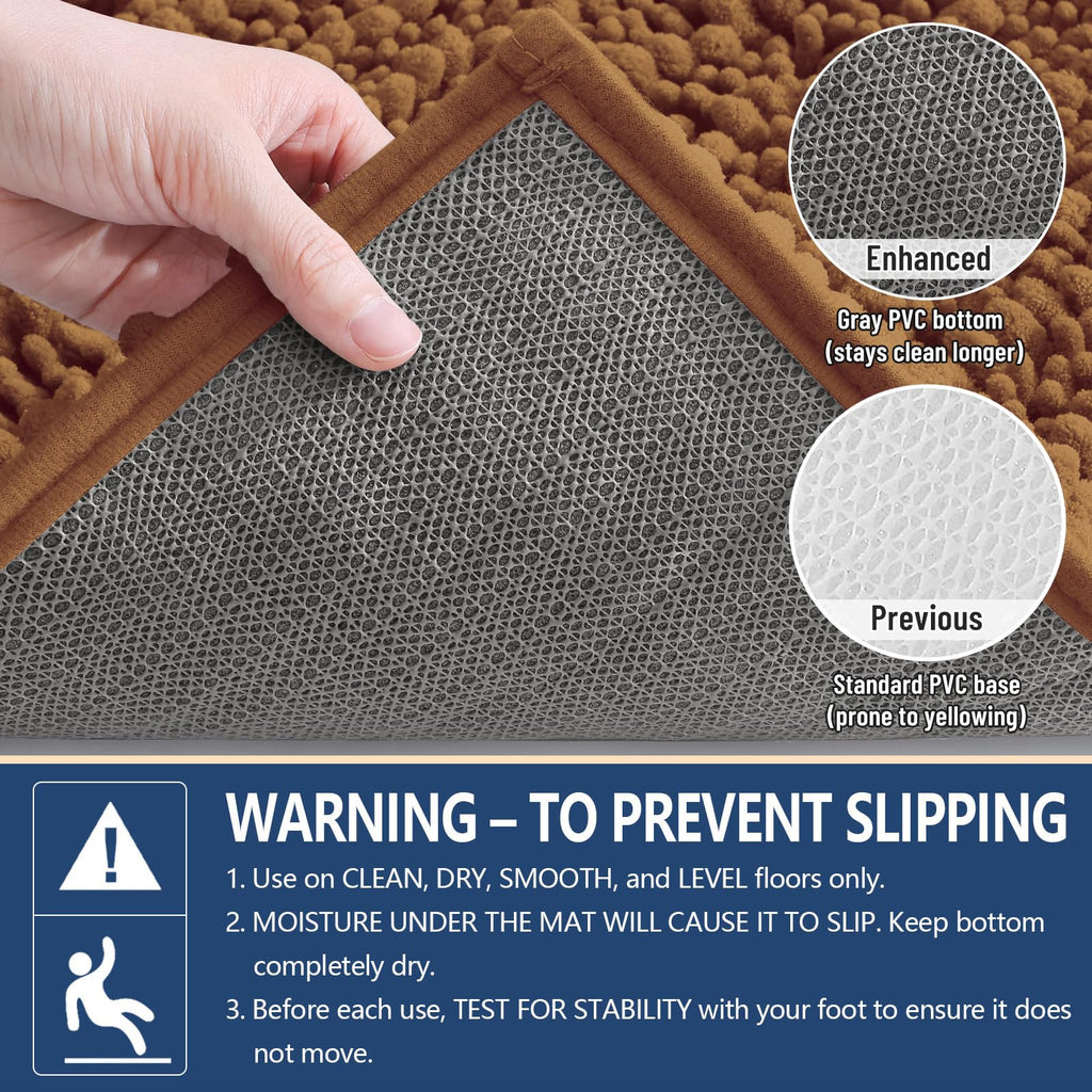 Arotive Bathroom Rugs Mat 24x16, Soft Absorbent Chenille Shaggy Bath Mat