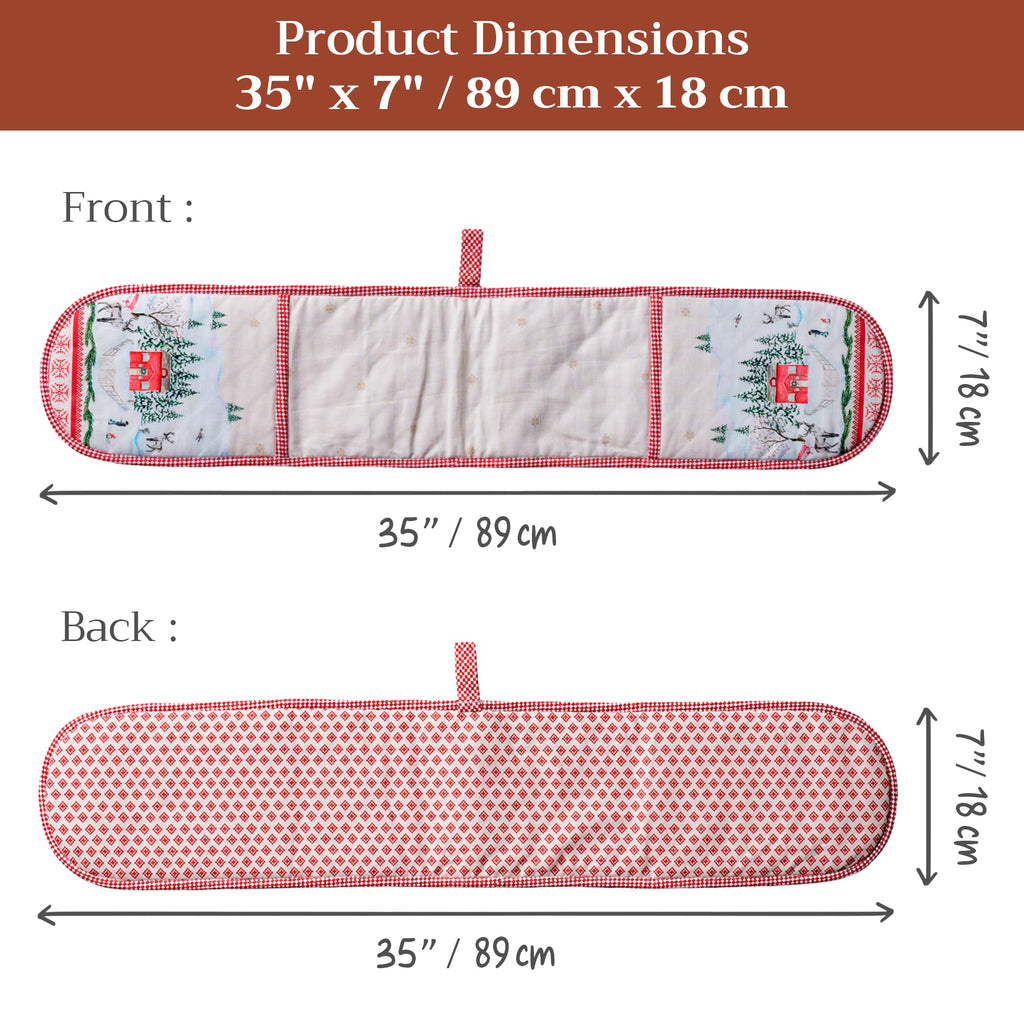 Maison d' Hermine Double Oven Mitts 100% Cotton Double Oven Glove (7"x35")