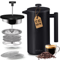 Utopia Kitchen 304 Grade Stainless Steel French Press 17 Oz, Black