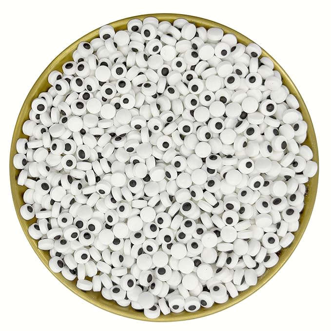 Dynastang 7mm Mini Eyes Sprinkles Halloween Edible Eyes Cake Decoration Cupcake Toppers Cookie Decorating Perfect for Cakes, Cupcakes, Desserts Toppings 3OZ