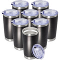 20oz Tumbler Insulated Coffee Tumblers with Lid Stainless Steel Black 8P