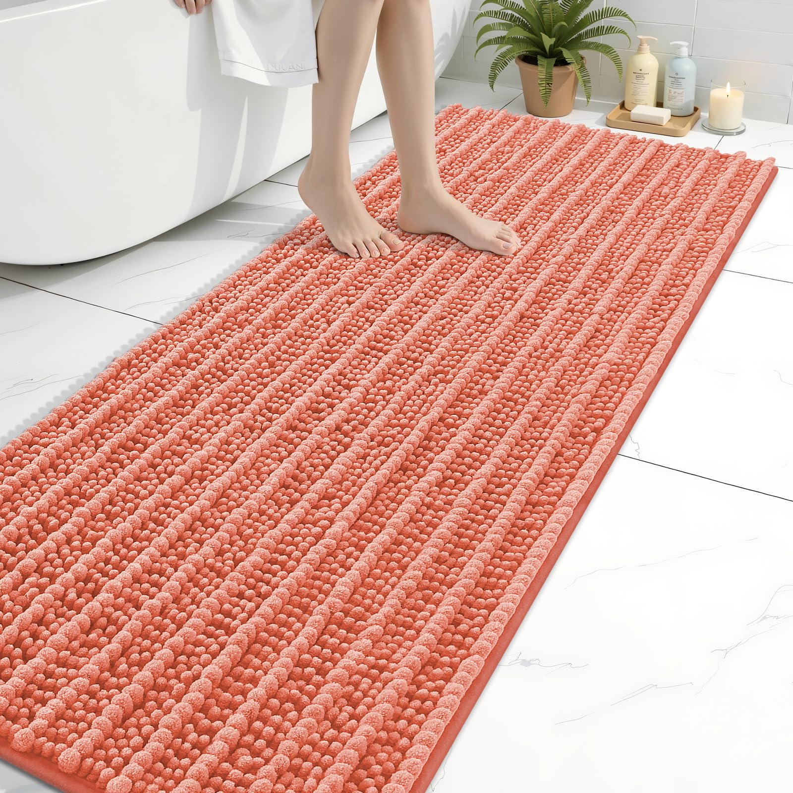 Arotive Bathroom Rugs Mat 70x24, Soft Absorbent Chenille Shaggy Bath Mat