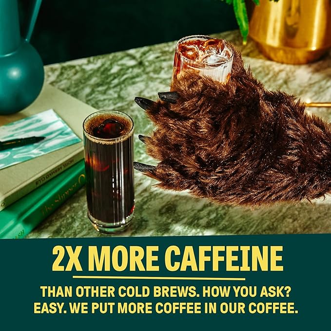 Wandering Bear Organic Cold Brew Coffee, Variety Pack, 32 fl oz (3pk - Vanilla, Caramel, Mocha) - Extra Strong, Bold, Smooth, Unsweetened, Shelf-Stable, Ready to Drink, Iced Cold Brewed Coffee Drinks
