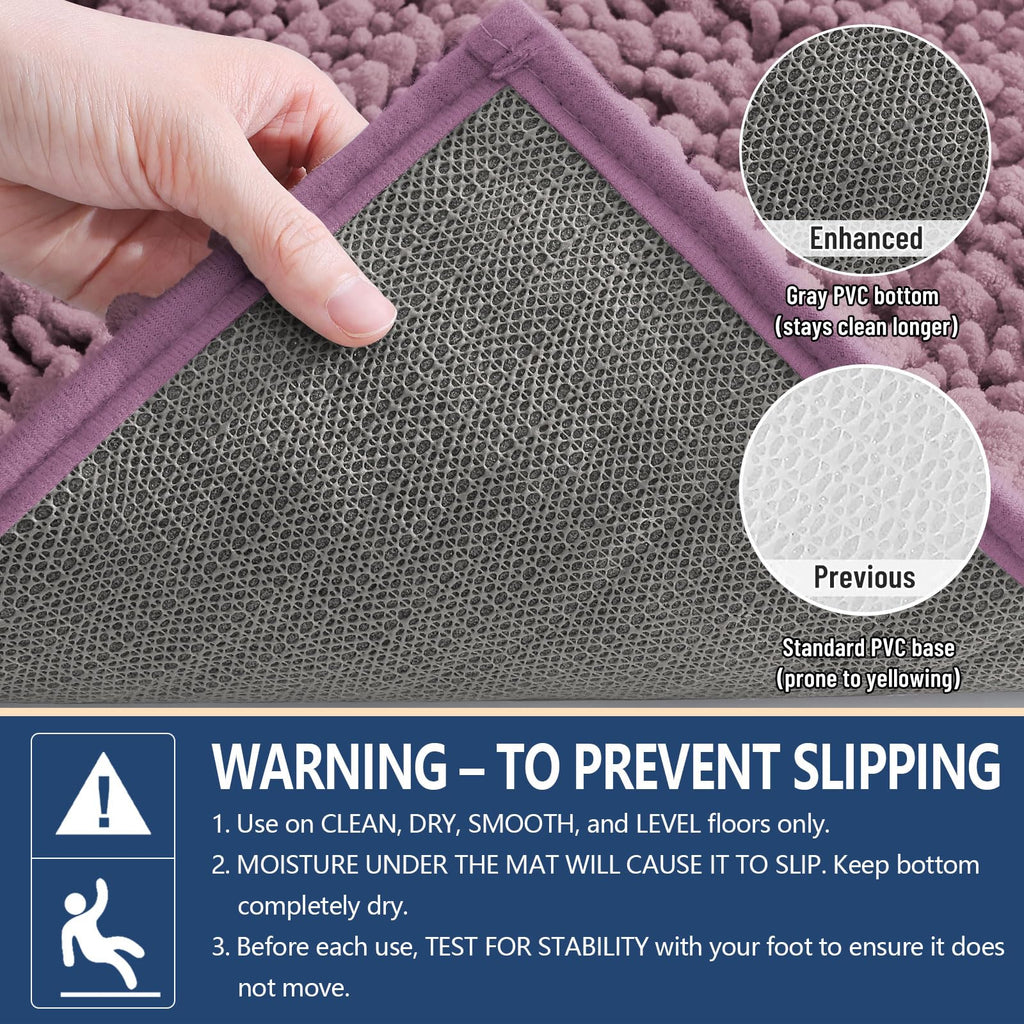 Arotive Bathroom Rugs Mat 36x24, Soft Absorbent Chenille Shaggy Bath Mat