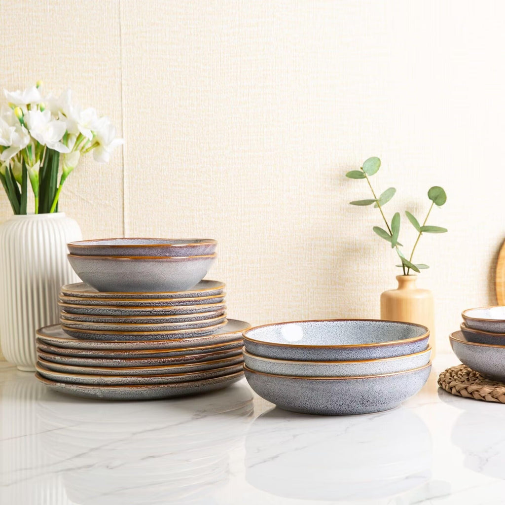 AmorArc Ceramic Dinner Plates Set of 6, 10.5 Inch Stoneware Plates Set