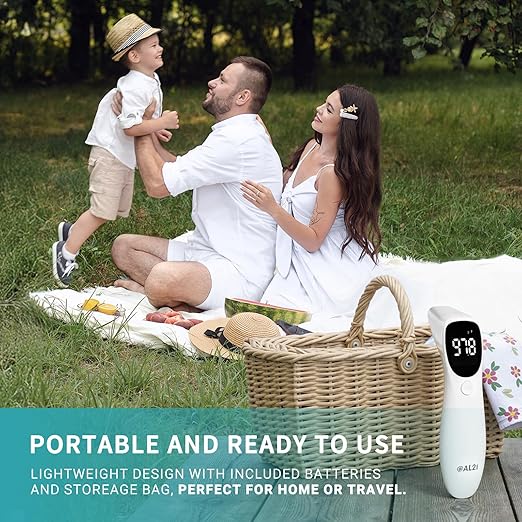 @AL21 Dual Mode Thermometer for Adults, Kids, and Babies – Infrared Digital Forehead and Ear Thermometer No Touch, Fever Alarm, 1-Second Reading, 32 Memory Recall
