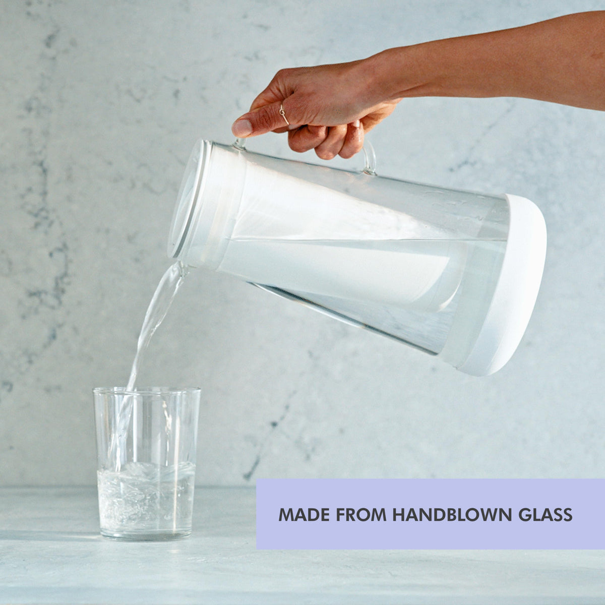 LifeStraw Home Glass Water Filter Pitcher, 7-Cup, White