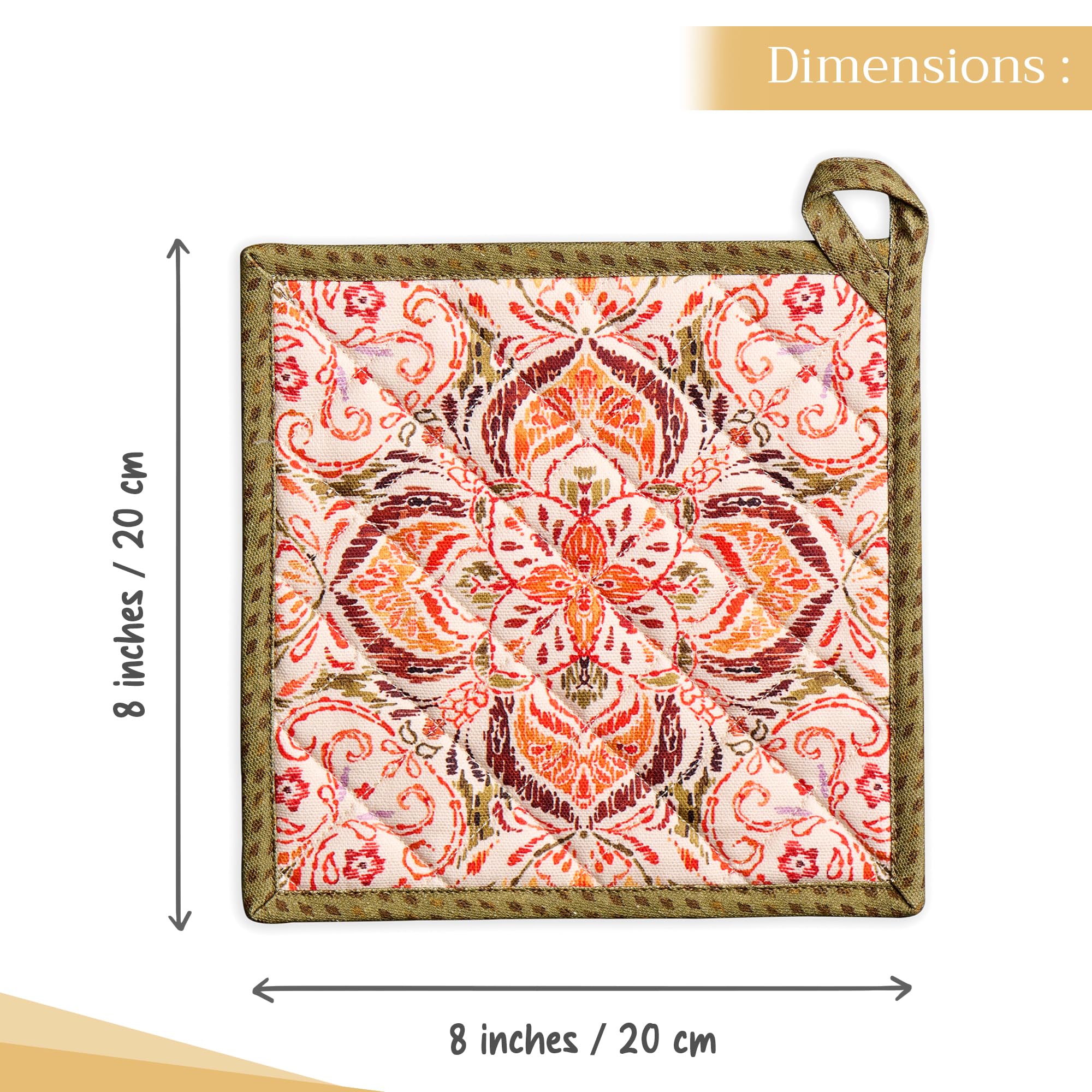 Maison d' Hermine Pot Holders 100% Cotton Potholders (8" x 8", Pack of 2)