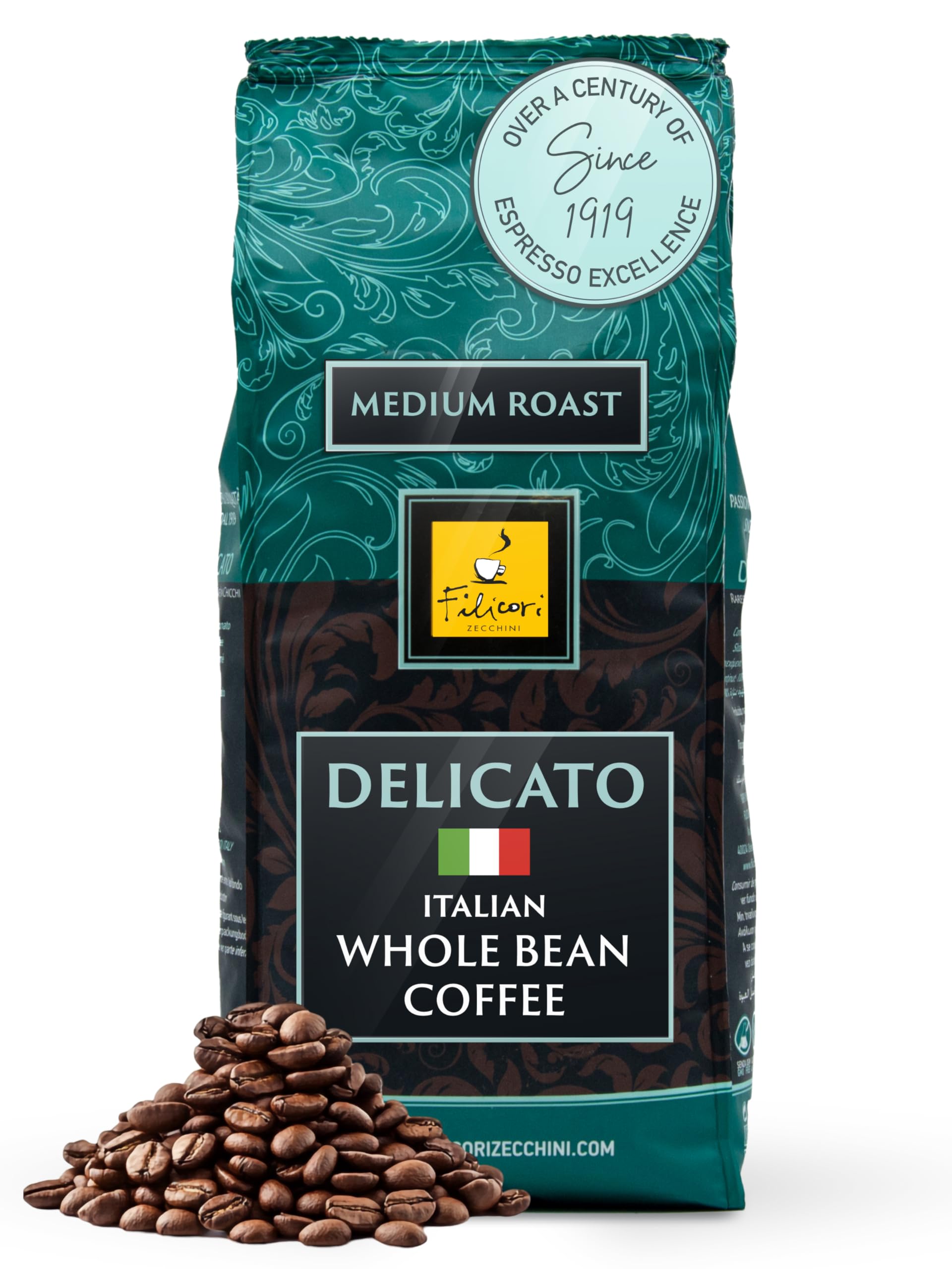 Italian Espresso Beans, Medium Roast Arabica Robusta, Whole Bean Coffee