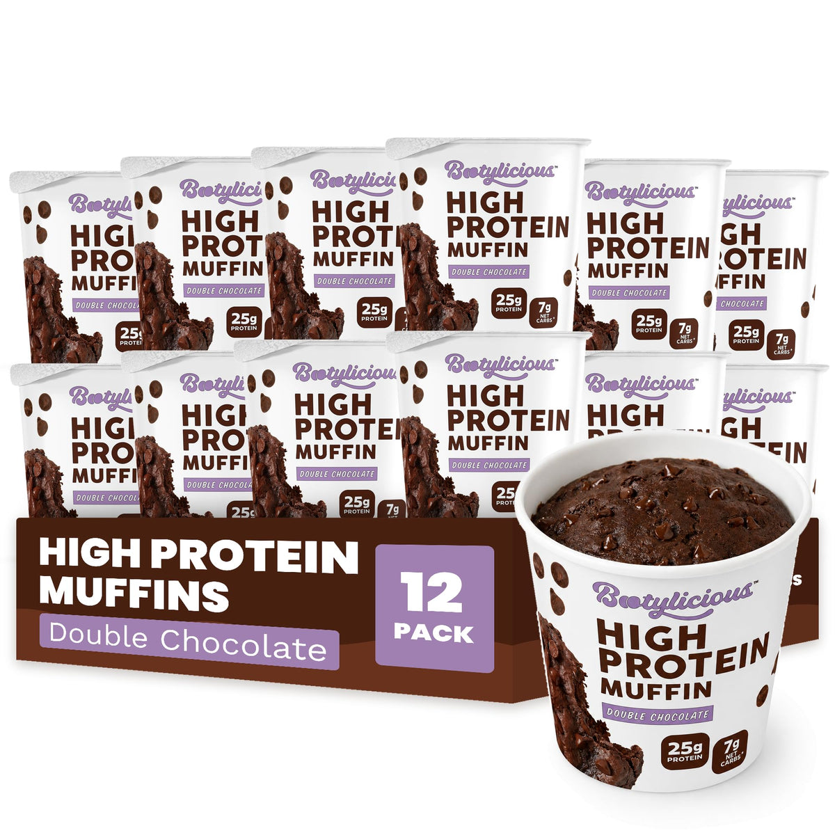 Bootylicious High Protein Muffins Variety Pack, 12 Flavors, 12 Cups