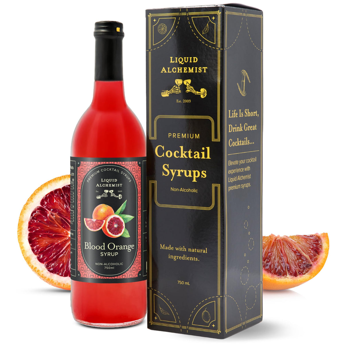 Liquid Alchemist Peach Syrup for Cocktails | Real Ingredients Make our Peach Syrup for Drinks a Perfect Bellini Mix | Small Batch, Non-GMO & Vegan | 25.4 oz Drink Mixer, Pack of 1