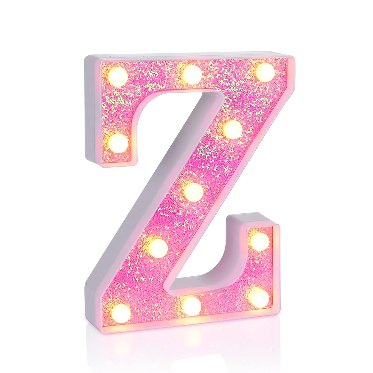 Foaky LED Letter Lights Sign Marquee Light Up Letters Sign for Night Light Wedding/Birthday Party Battery Powered Christmas Lamp Home Bar Decoration(Z)