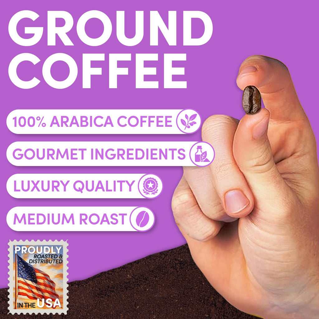 Sarasota Coffee Ground Chocolate Raspberry | Medium Roast Gourmet Flavored Coffee Grounds | Low Acid, Mold Free, Specialty Grade Flavored Bulk Ground Coffee | 5lb (80 oz)