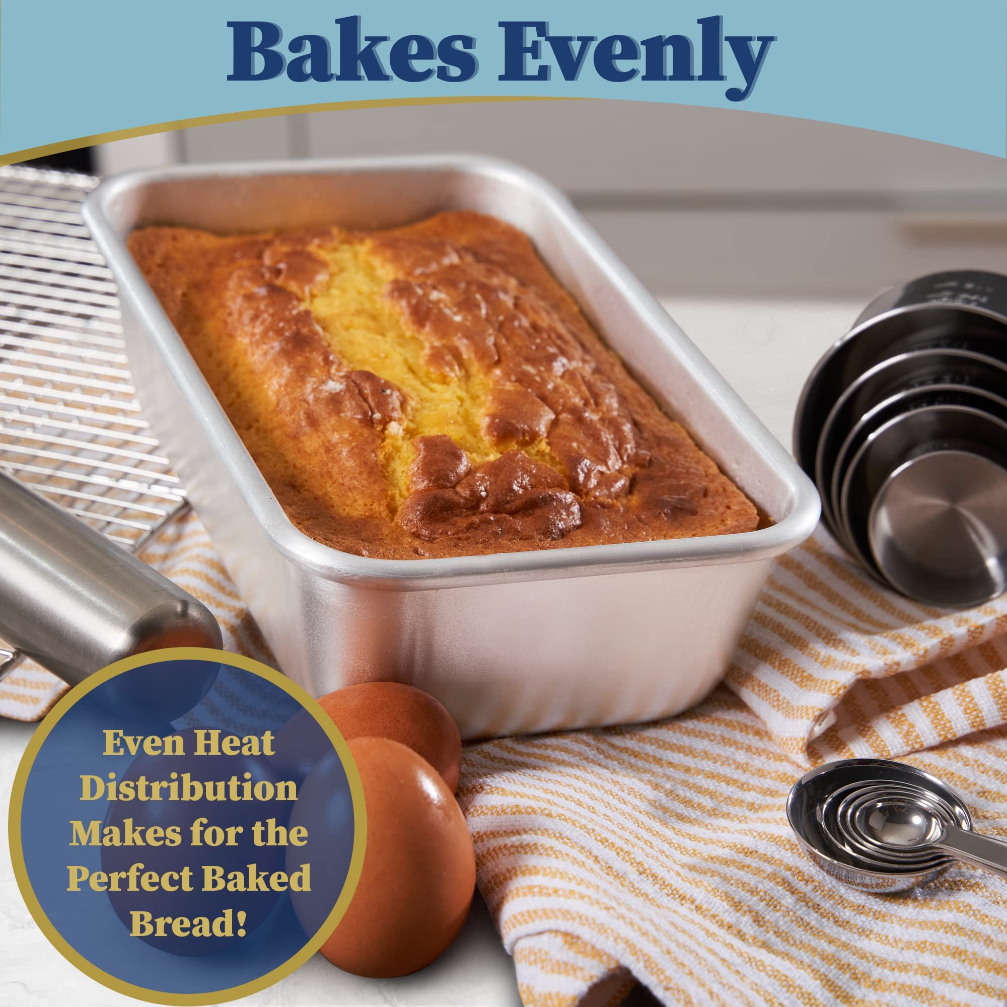 Ultra Cuisine Aluminum Loaf Pan for Baking Bread - 9.5x5 inch Loaf Pan, 1lb