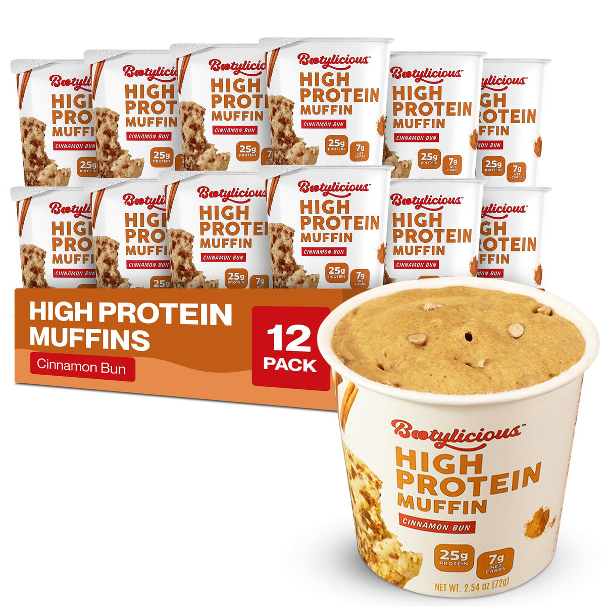 Bootylicious High Protein Muffins Variety Pack, 12 Flavors, 12 Cups