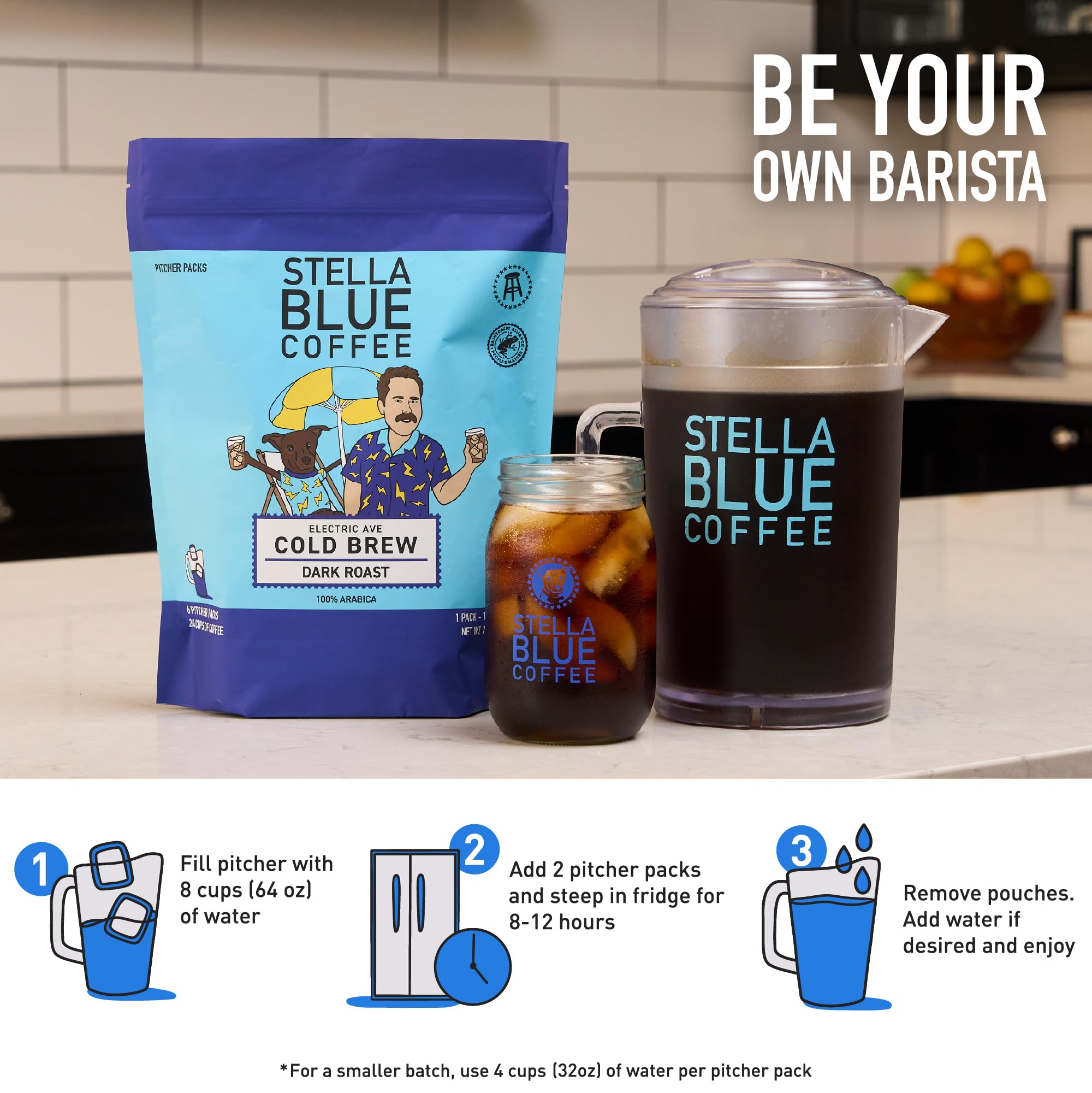 Cold Brew Coffee Bags, Electric Avenue Blend, Dark Roast, Ground Coffee