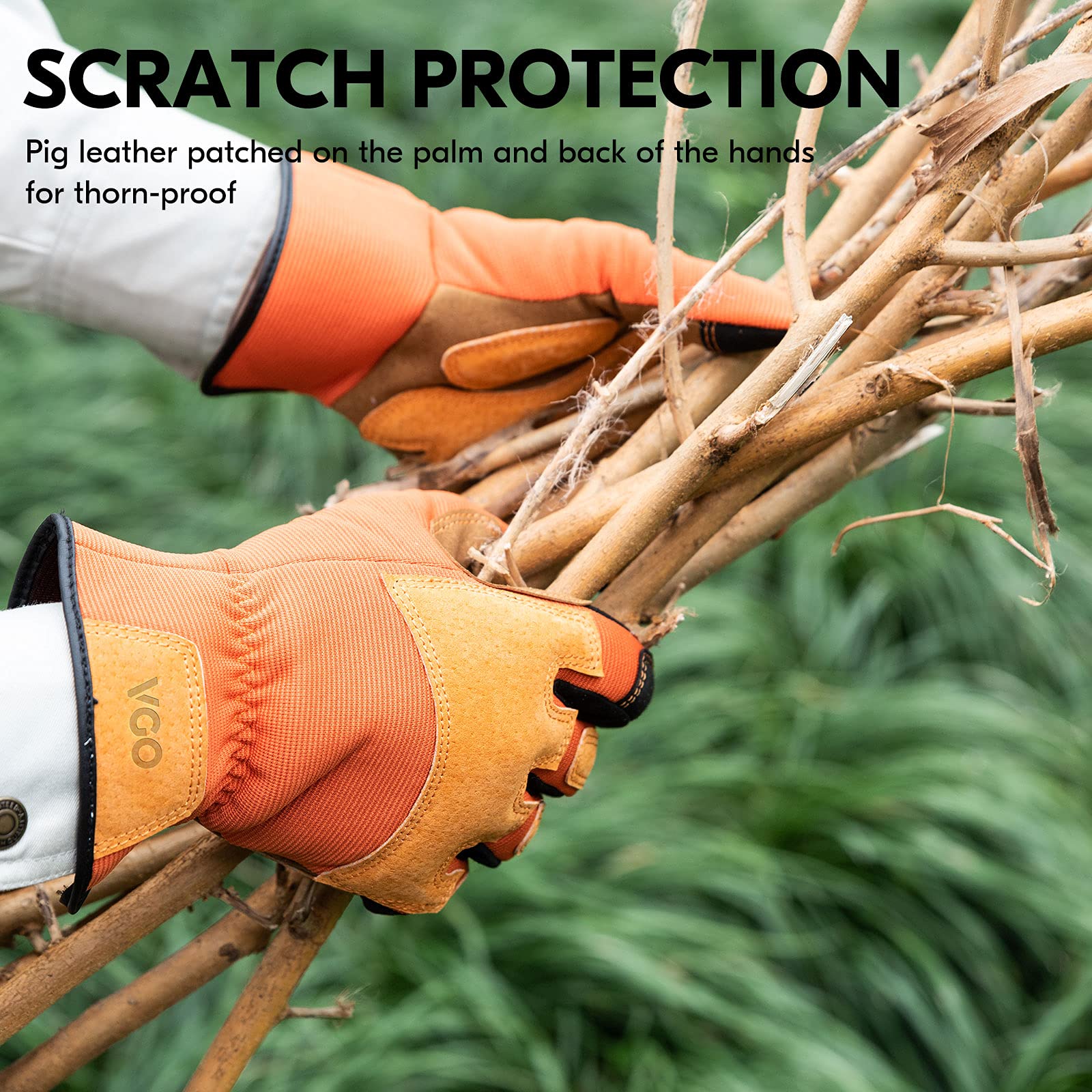 Vgo... 1-Pair Gardening Gloves Men, Safety Work Gloves, Puncture-proof, Thornproof, Touchscreen (Blue,S,SL7475)