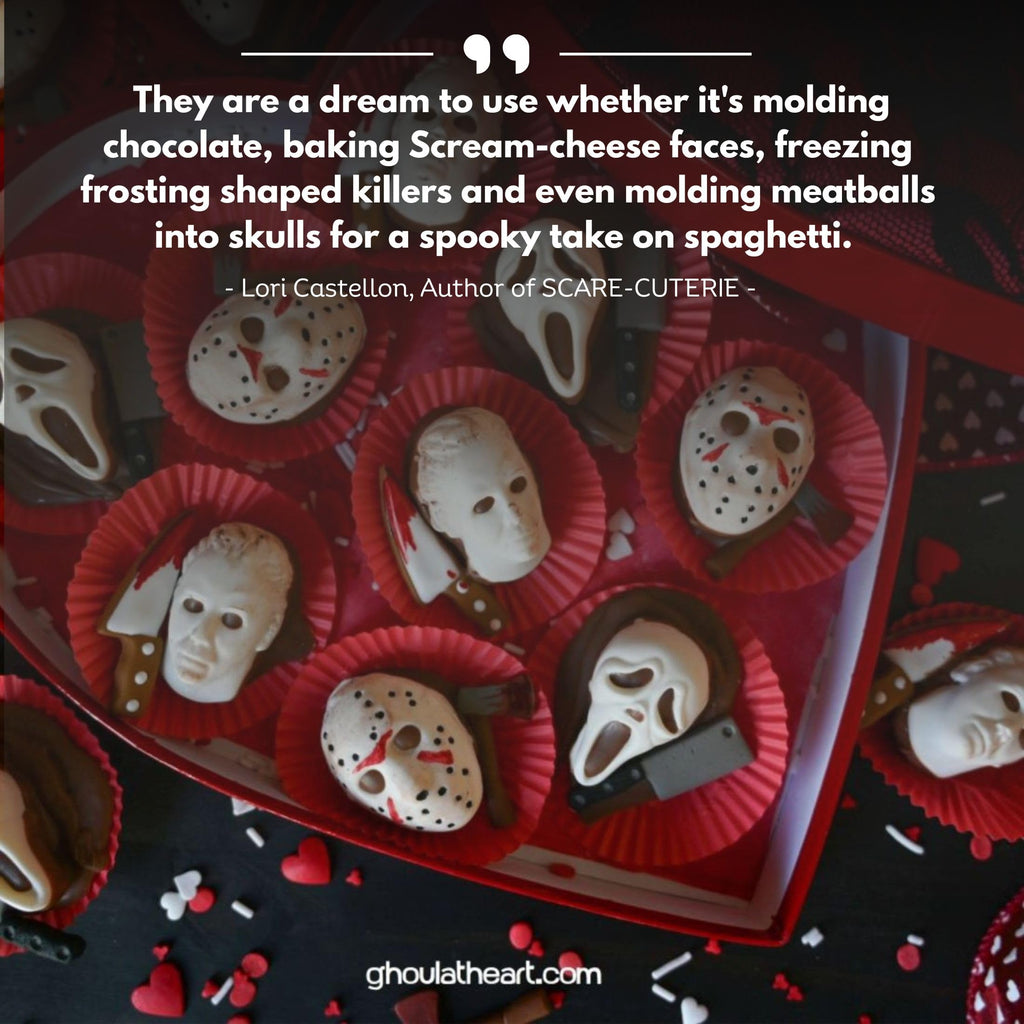 ShapedIceMolds Horror Movie Character Molds – Slasher Character Silicone Molds for Chocolate, Candy, Resin, Crafts – 3D Scary Film Icons for Party Treats & DIY Decor (Orange)