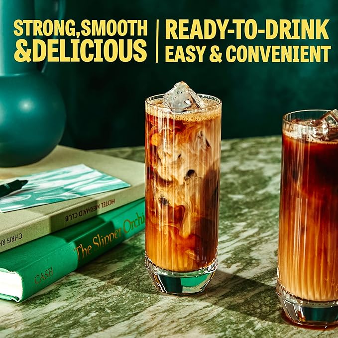 Wandering Bear Straight Black Organic Cold Brew Coffee On-the-Go, 11 fl oz, 12 pack - Extra Strong, Bold, Smooth, Unsweetened, Shelf-Stable, Ready to Drink, 100% Organic Iced Cold Brewed Coffee Drinks