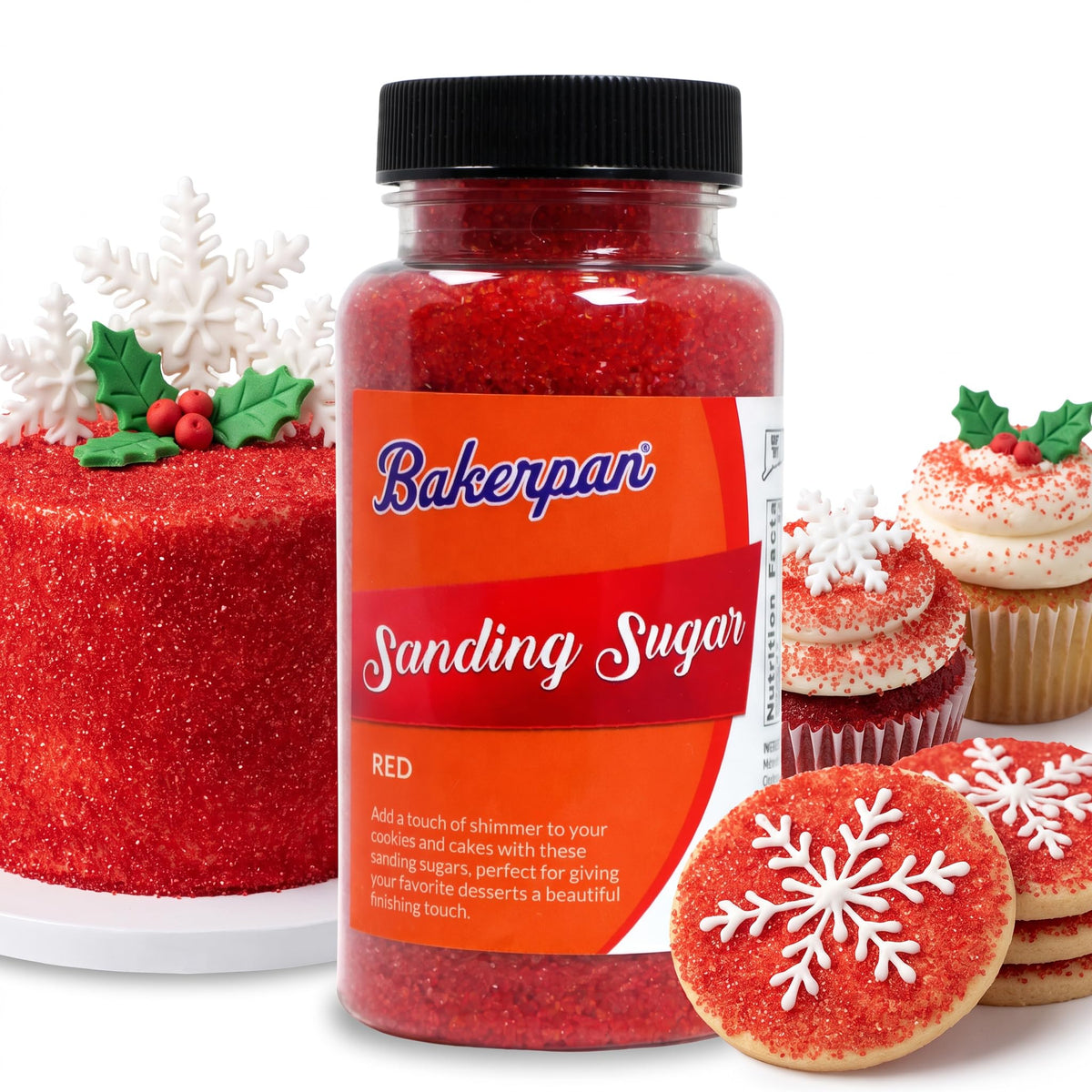 Bakerpan Silver Sanding Sugar for Baking & Cookie Decorating - 5 oz Decorating Sugar Sprinkles for Cookies, Cakes & Cocktails | Kosher, Gluten-Free, Made in USA