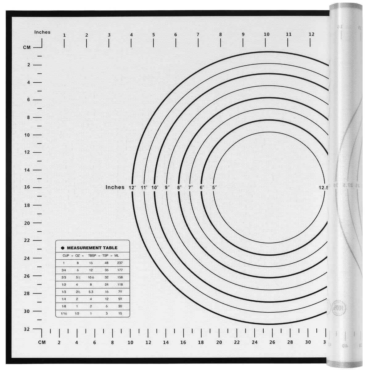 Yansumi silicone pastry non stick baking mat with measurement fondant mat with three sizes for silicone baking mat, counter mat, dough rolling mat,fondant/pie crust mat (Red, 32"L x 24"W)