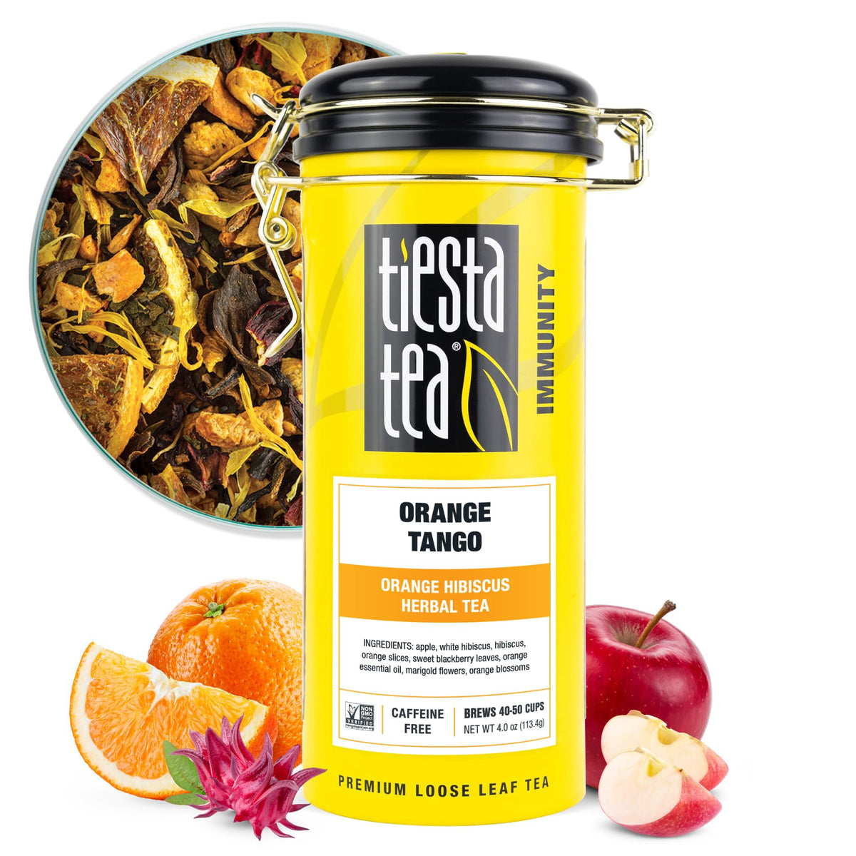 Tiesta Tea Strawberry Kiwi Herbal Tea Loose Leaf Fruit Tea Blend 16oz