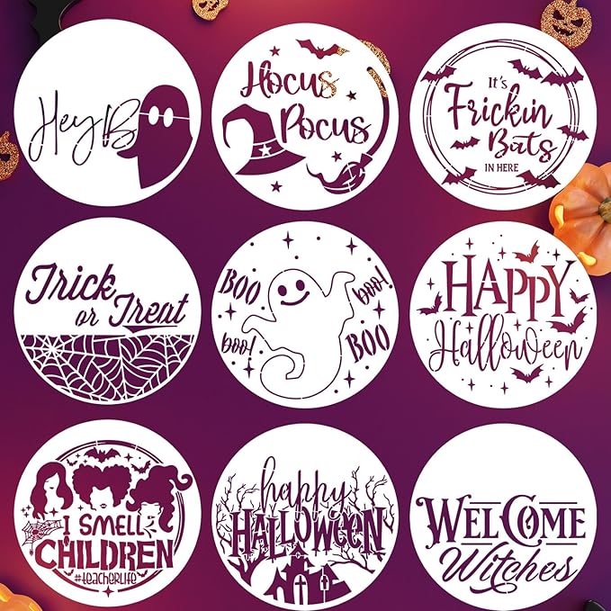 Halloween Stencils for Painting on Wood 12" Halloween Stencils for Crafts
