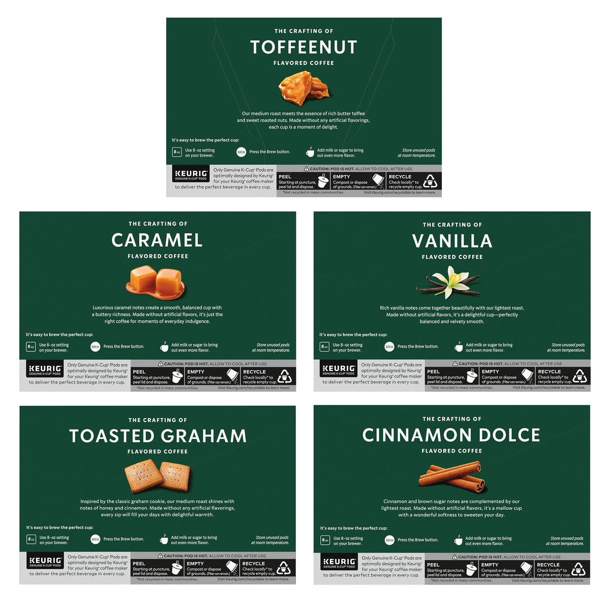 Starbucks K-Cup Coffee Pods, Flavored Hot or Iced Coffee, Variety Pack, 40 Keurig Pods