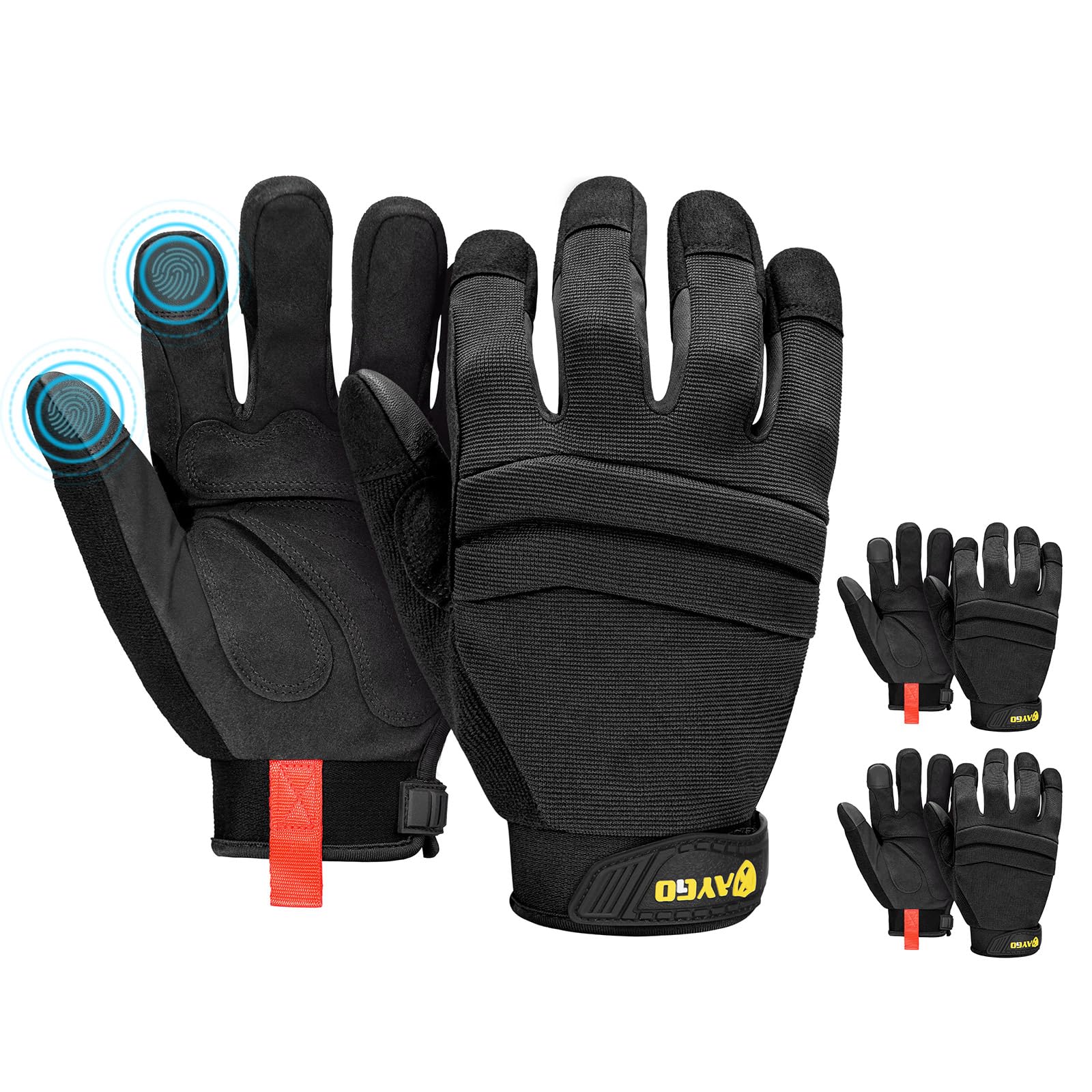 KAYGO Work Gloves Men, Mechanic Utility with Excellent Grip, KG125