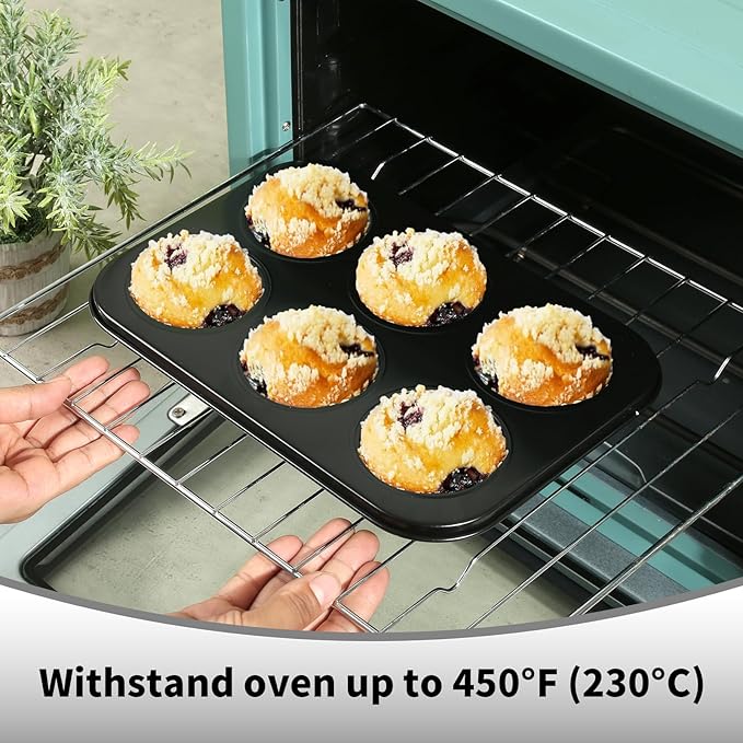 Muffin Baking Pan, Nonstick Premium Carbon Steel Muffin Pan for Baking, Cupcake Tin Cheesecake Pans
