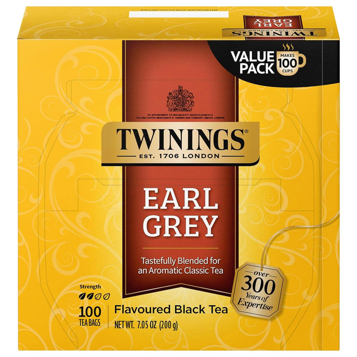 Twinings Chai Black Tea Individually Wrapped Bags, 100 Count (Pack of 1), Richly Blended with Warm Spices, Caffeinated, Enjoy Hot or Iced, 100 Teabags