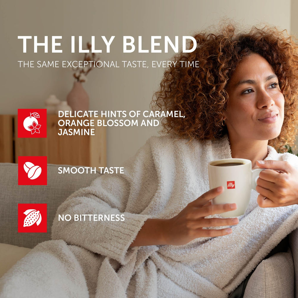illy Decaf Whole Bean Coffee, Classico Medium Roast, 8.8oz, 6 Pack