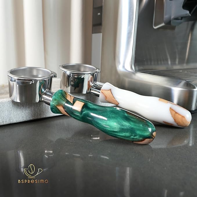 54mm Bottomless Portafilter Modern Handle – Includes Stainless Steel Naked Basket – Fits Breville Barista Express & 54mm Breville Espresso Machines - Espresso Machine Accessories – Green