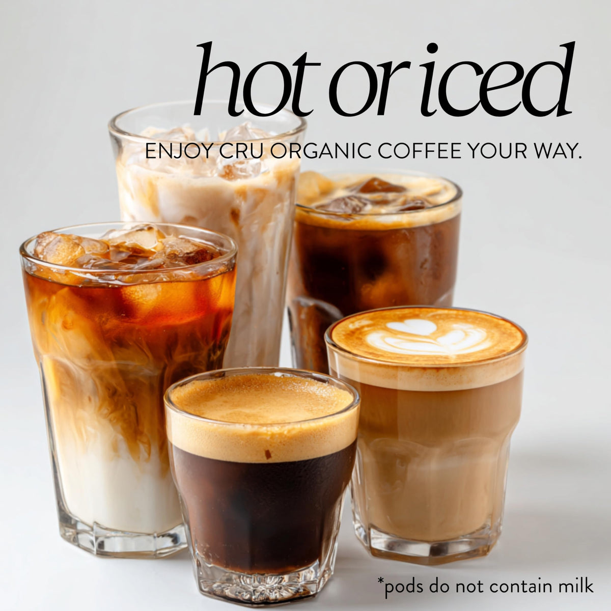 Cru Kafe Variety Organic Espresso Pods, Nespresso Original, 50 Pods