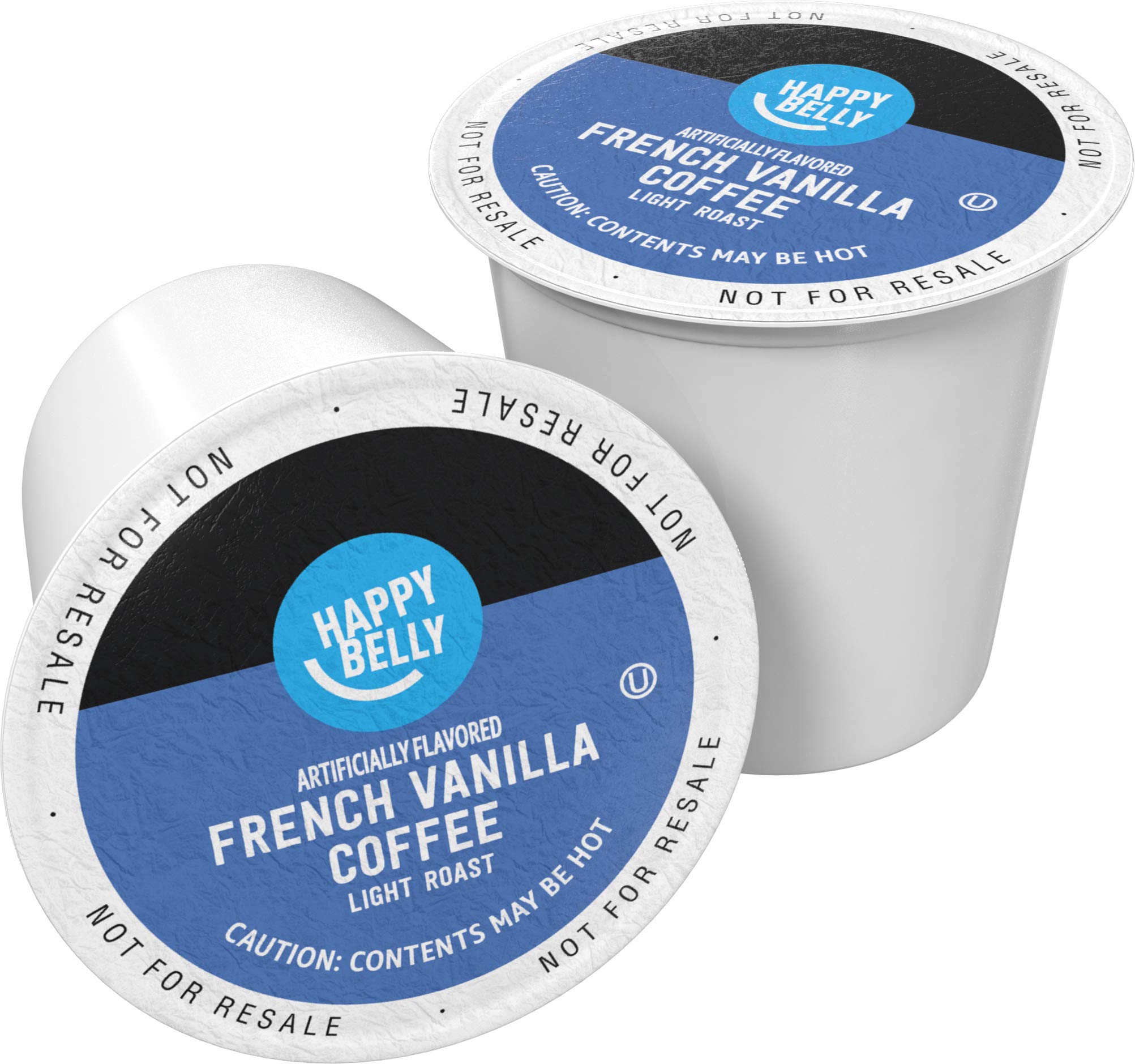Amazon Brand - Happy Belly Light Roast Coffee Pods, French Vanilla, Compatible with Keurig 2.0 K-Cup Brewers, 100 Count